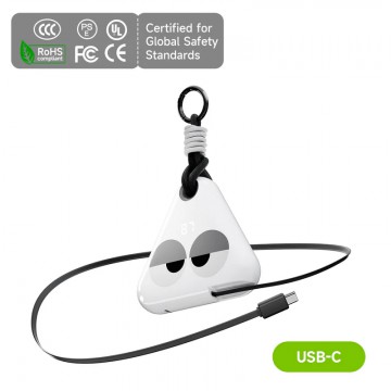 MChaos 10000mAh 穿戴式行動電源 USB-C 伸縮電纜 (珍珠白 — 眩光)	