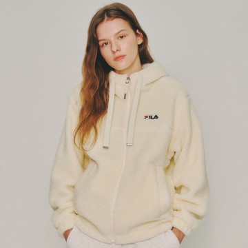 韓國FILA Uni Basic Soft Hoodie Boa Fleece (Cream)