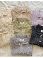【LJU60512】[☁全棉] JUUNEEDU｜ Flowers 7Days Pajama Set 短袖睡衣套裝 [7 colors]  |  ( 截單 : 29/5 | 預計到貨 : 6月中)