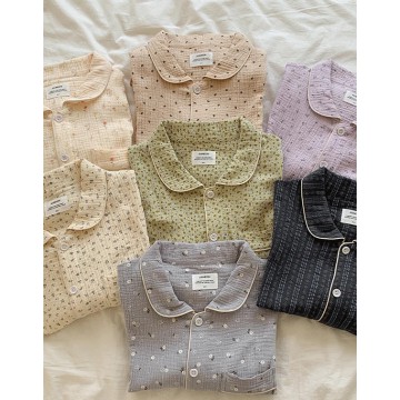 【LJU60512】[☁全棉] JUUNEEDU｜ Flowers 7Days Pajama Set 短袖睡衣套裝 [7 colors]  |  ( 截單 : 29/5 | 預計到貨 : 6月中)