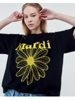  【韓國獨家限時優惠】韓國 Mardi Mercredi  TSHIRT FLOWERMARDI_BLACK YELLOW