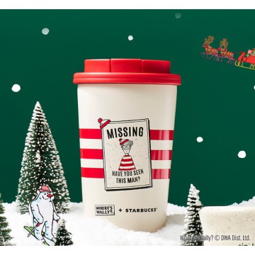 韓國 STARBUCKS X WHERE'S WALLY 聖誕系列 - 隨行杯 355mL
