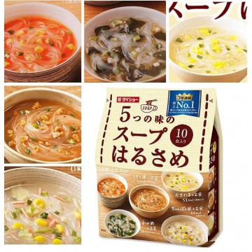 日本 DAISHO 低卡飽腹速食高湯粉絲（雞蛋湯/韓式鍋湯/擔擔味/裙帶菜/雜燴）(10包入) (最佳食用限期 ： 2022年5月15日)