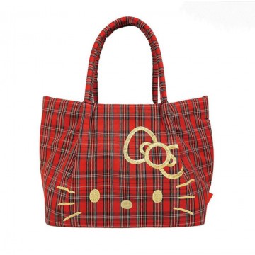 Sanrio Hello Kitty x ROOTOTE DELI 格仔紋手袋 | 紅色 RED