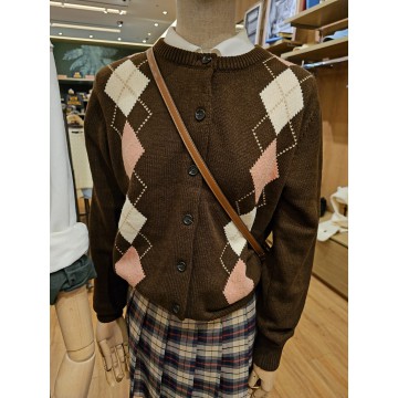 韓國直送 WHO.A.U - [Cali] Argyle Cardigan