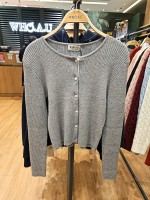 韓國直送 WHO.A.U - Ribbed Button Cardigan