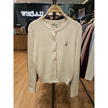 韓國直送 WHO.A.U - Steve High Gauge Wool Cable Cardigan