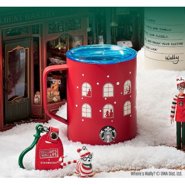 韓國 STARBUCKS X WHERE'S WALLY 聖誕系列 - 隨行杯 473mL