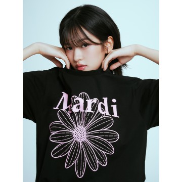 韓國 Mardi Mercredi TSHIRT FLOWERMARDI_BLACK PINK