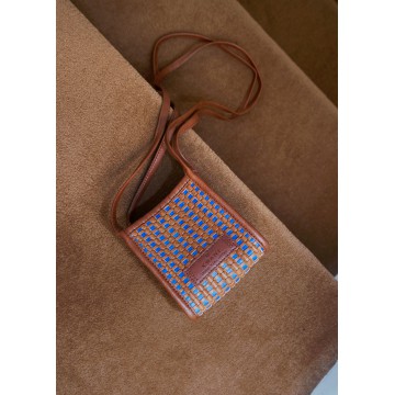 韓國  KWANI-2201 Handmade Weaving Tote Mini RB/CN