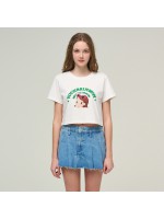 【韓國限時優惠 23/03 | 10:00 截單】韓國直送YoukShimWon - Lettering Cropped T-shirt F Leah