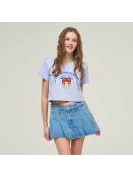 【韓國限時優惠 23/03 | 10:00 截單】韓國直送YoukShimWon - Lettering Link Top T-shirt F Blue Doggy