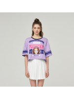 【韓國限時優惠 23/03 | 10:00 截單】韓國直送YoukShimWon - Popstar Semi-crop T-shirt F Luna