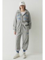 韓國直送 WHO.A.U -  Signature Patch Hood Zip-up(Brushed) (MELANGE GRAY)