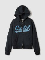 韓國直送 WHO.A.U - Patch Crop Hood Zip-up(Brushed) (DARK MELANGE GRAY)