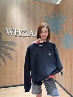韓國直送 WHO.A.U -  Steve Head Patch Sweatshirt (BLACK)