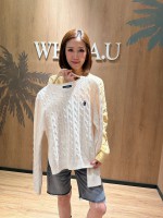韓國直送 WHO.A.U -  Steve Cable R-neck Pull over (IVORY)