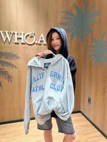 韓國直送 WHO.A.U -  Signature Patch Hood Zip-up(Brushed) (MELANGE GRAY)