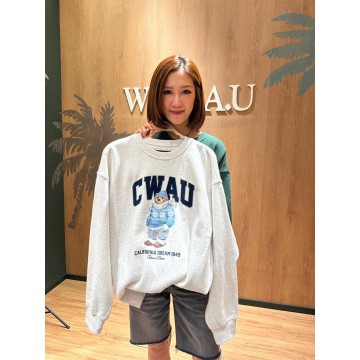 韓國直送 WHO.A.U -  Winter StevePhoto Sweatshirt(Brushed) (OATMEAL GRAY)