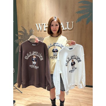 韓國直送 WHO.A.U -  Steve Patch Sweatshirt (YELLOW)