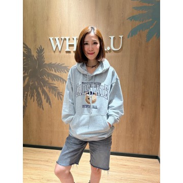 韓國直送 WHO.A.U -  Steve Campus Hoodie (MELANGE GRAY)