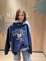 韓國直送 WHO.A.U -  Steve Campus Hoodie (NAVY)
