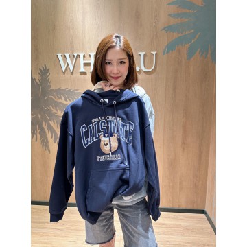 韓國直送 WHO.A.U -  Steve Campus Hoodie (NAVY)