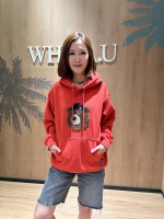 韓國直送 WHO.A.U -  Steve Boucle Patch Hoodie (RED)