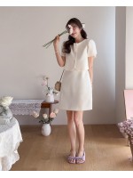 [LEELIN[D-2 선착순 한정수량 15% 혜택]MADE LIN멜로비 쁘띠 더블리본 나시 원피스[size:F(5566)]] - MADE LIN 連身裙