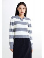 韓國直送 SPAO - (Woody) Cable Half Open Sweater (GRAY)