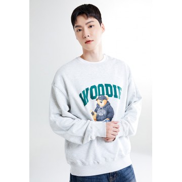 韓國直送 SPAO - (Woody) Heritage Sweatshirt (LIGHT MELANGE GRAY)