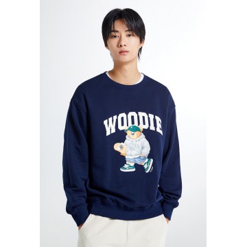 韓國直送 SPAO - (Woody) Heritage Sweatshirt (NAVY)