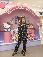 韓國直送 SPAO - [KUROMI] Sanrio Characters Long Sleeve Pajamas (BLACK)