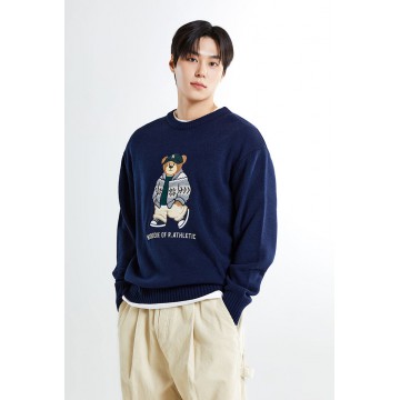 韓國直送 SPAO - [WOODY] Heritage Sweater (NAVY)
