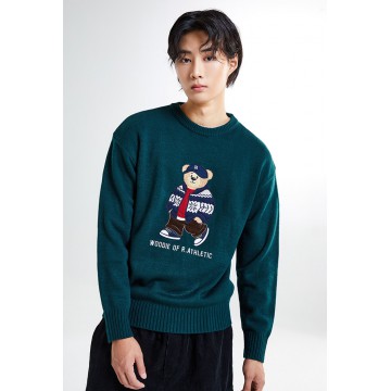 韓國直送 SPAO - [WOODY] Heritage Sweater (HUNTER)