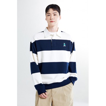 韓國直送 SPAO - [WOODY] Rugby Sweatshirt (NAVY)