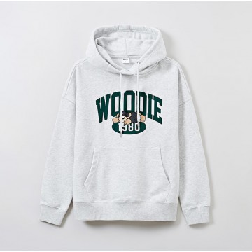 韓國直送 SPAO - [WOODY] Hooded Pullover (LIGHT MELANGE GRAY)