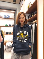 韓國直送 WACKY WILLY - Crack Graphic Hood Navy