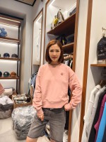 韓國直送 WACKY WILLY - Women's Flory Wappen Crop Man to Man Pink