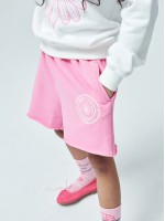 韓國MARDIMERCREDI - KIDS SWEAT SHORTS MARCHE EMBLEM_PINK IVORY