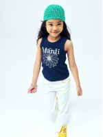 韓國MARDIMERCREDI - KIDS RIBBED MINI TANK_NAVY IVORY