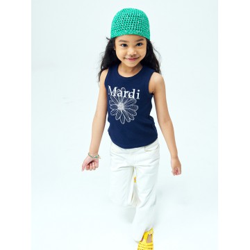 韓國MARDIMERCREDI - KIDS RIBBED MINI TANK_NAVY IVORY