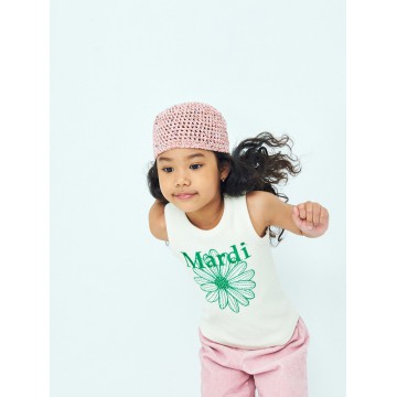 韓國MARDIMERCREDI - KIDS RIBBED MINI TANK_IVORY GREEN