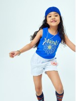 韓國MARDIMERCREDI - KIDS RIBBED MINI TANK_BLUE YELLOW