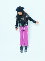 韓國MARDIMERCREDI - KIDS WAFFLE FLARE PANTS_VIOLET WHITE