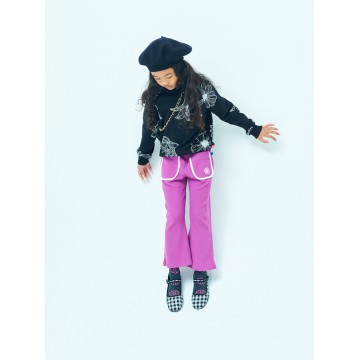 韓國MARDIMERCREDI - KIDS WAFFLE FLARE PANTS_VIOLET WHITE