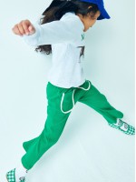 韓國MARDIMERCREDI - KIDS WAFFLE FLARE PANTS_GREEN WHITE