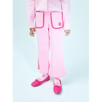 韓國MARDIMERCREDI - KIDS WAFFLE FLARE PANTS_PINK HOTPINK