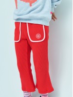 韓國MARDIMERCREDI - KIDS WAFFLE FLARE PANTS_RED PINK