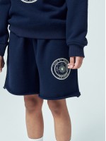 韓國MARDIMERCREDI - KIDS SWEAT SHORTS MARCHE EMBLEM_NAVY CREAM